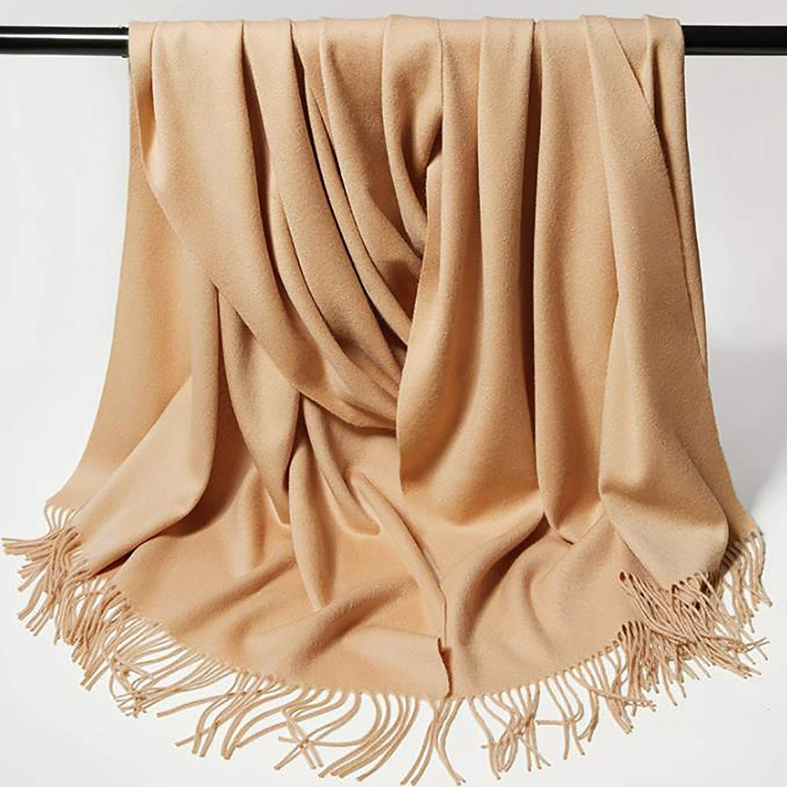 Women's Solid Color Semi-Worsted Travel Blanket Scarf (220x70cm)