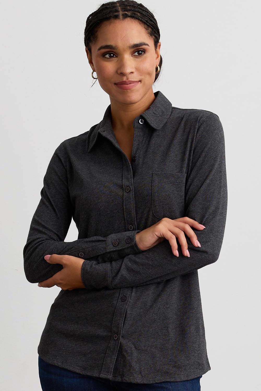 Women's 100% Organic Pima Cotton Long Sleeve Shirt