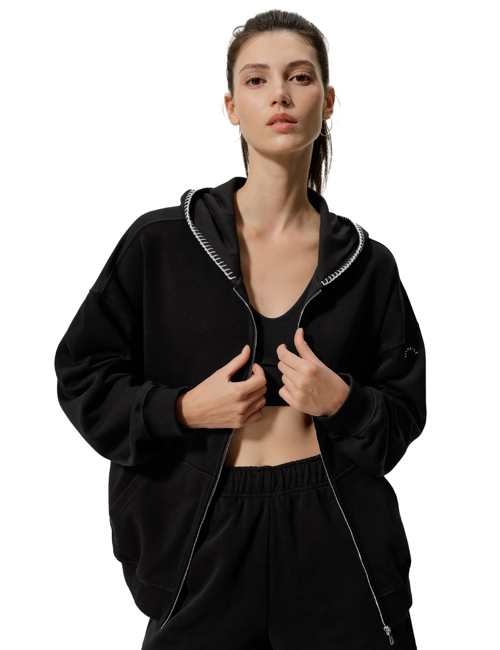 Silk Terry Oversized Zip-Up Hoodie