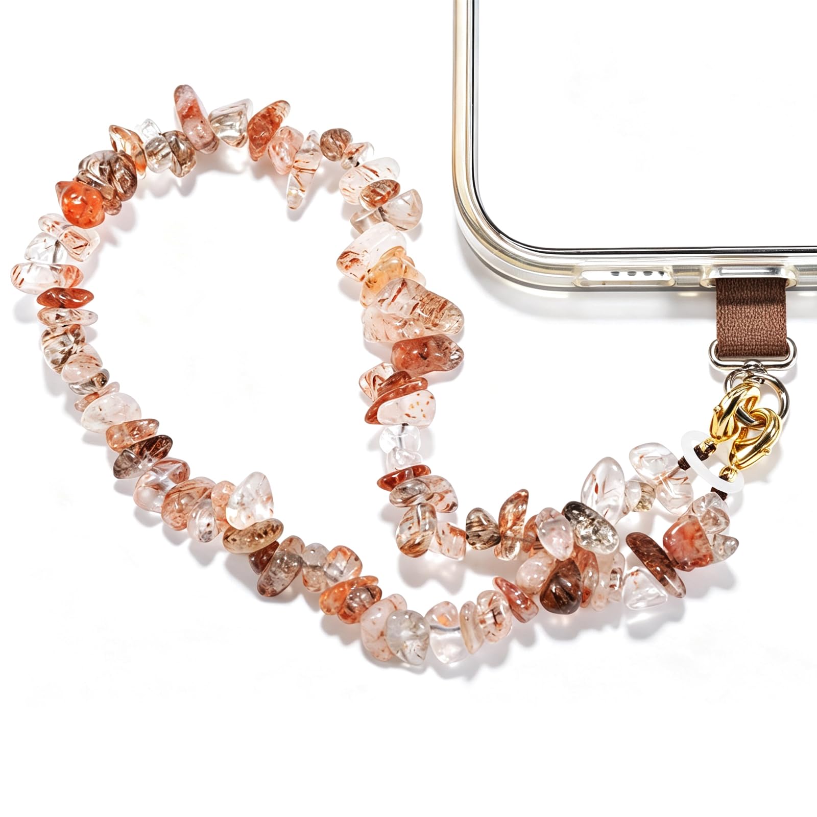 Aluckiss Stone Beaded Cellphone Wrist Strap Charm