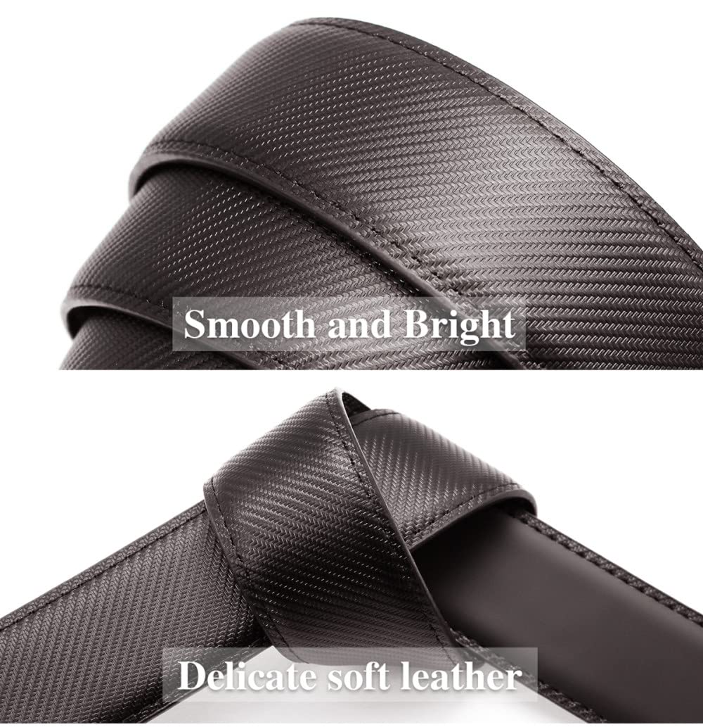 FOOOZ Men's Genuine Leather Ratchet Belt with Automatic Buckle (3.5cm)