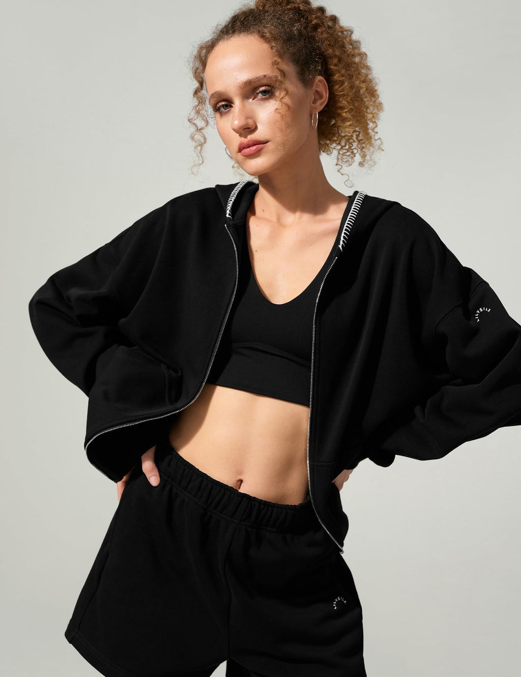 Silk Terry Oversized Zip-Up Hoodie