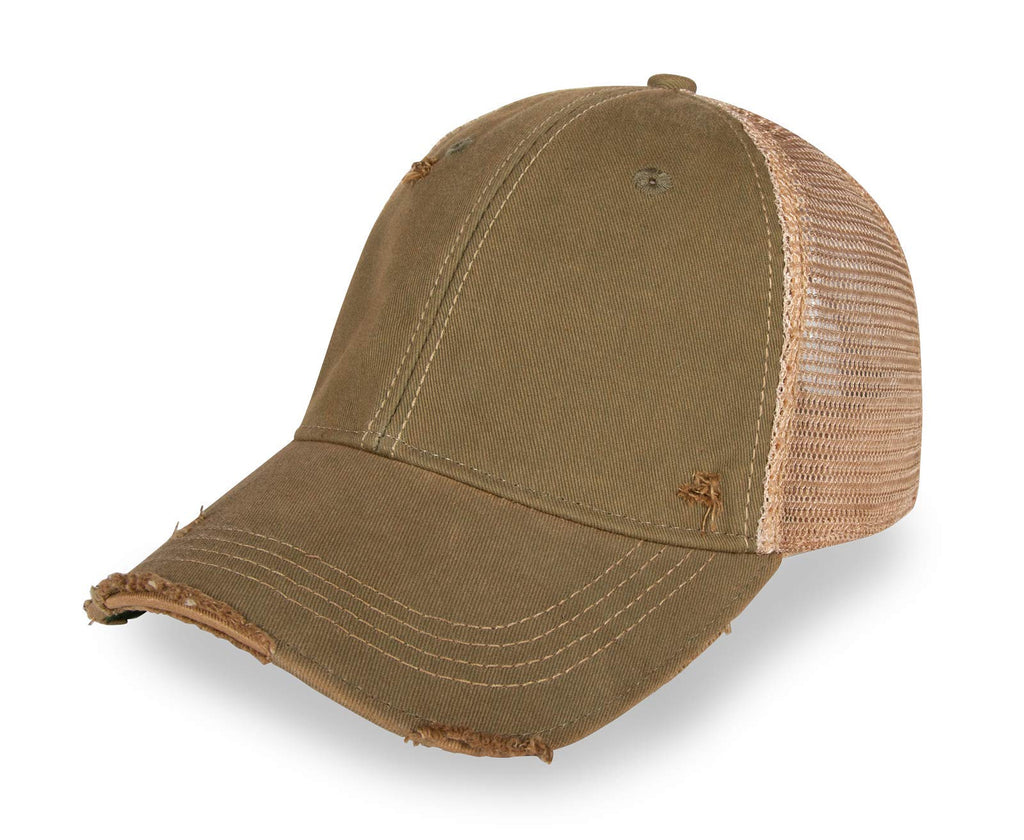 YPO Rhino ODM Vintage Distressed Mesh Back Trucker Hat