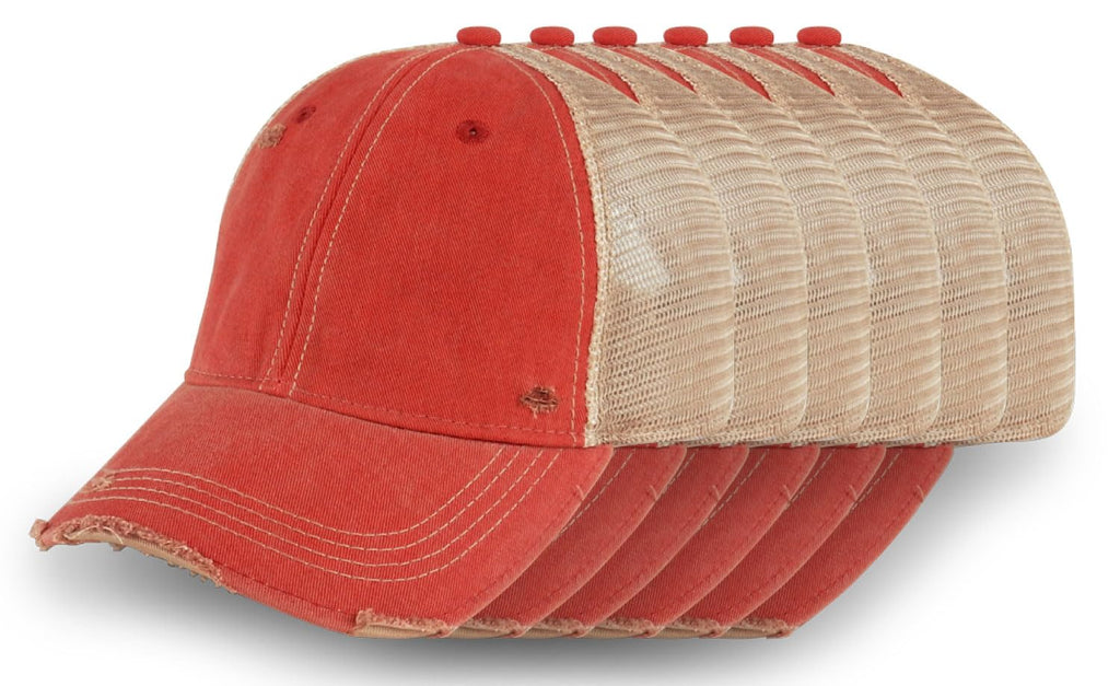 YPO Rhino ODM Vintage Distressed Mesh Back Trucker Hat
