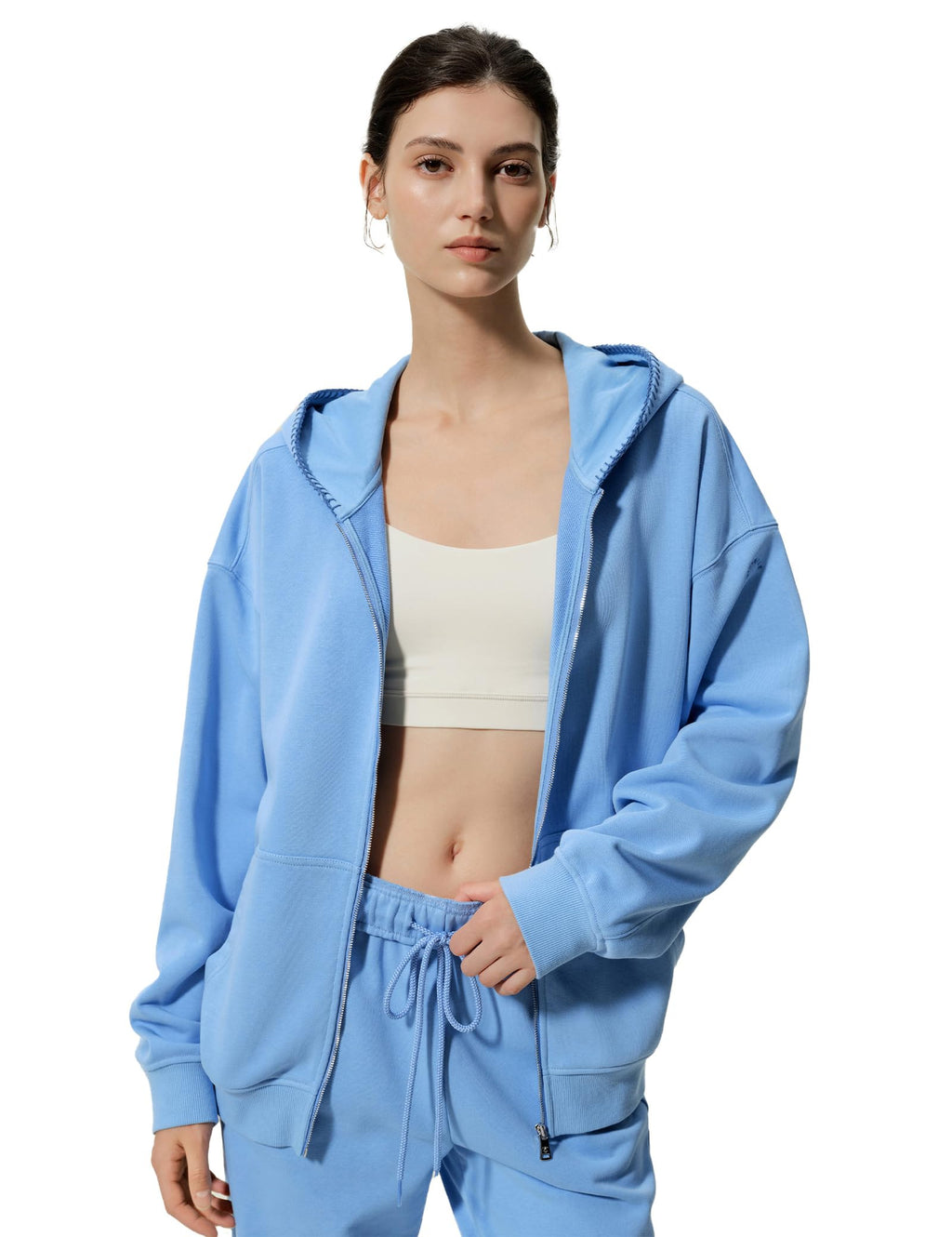 Silk Terry Oversized Zip-Up Hoodie