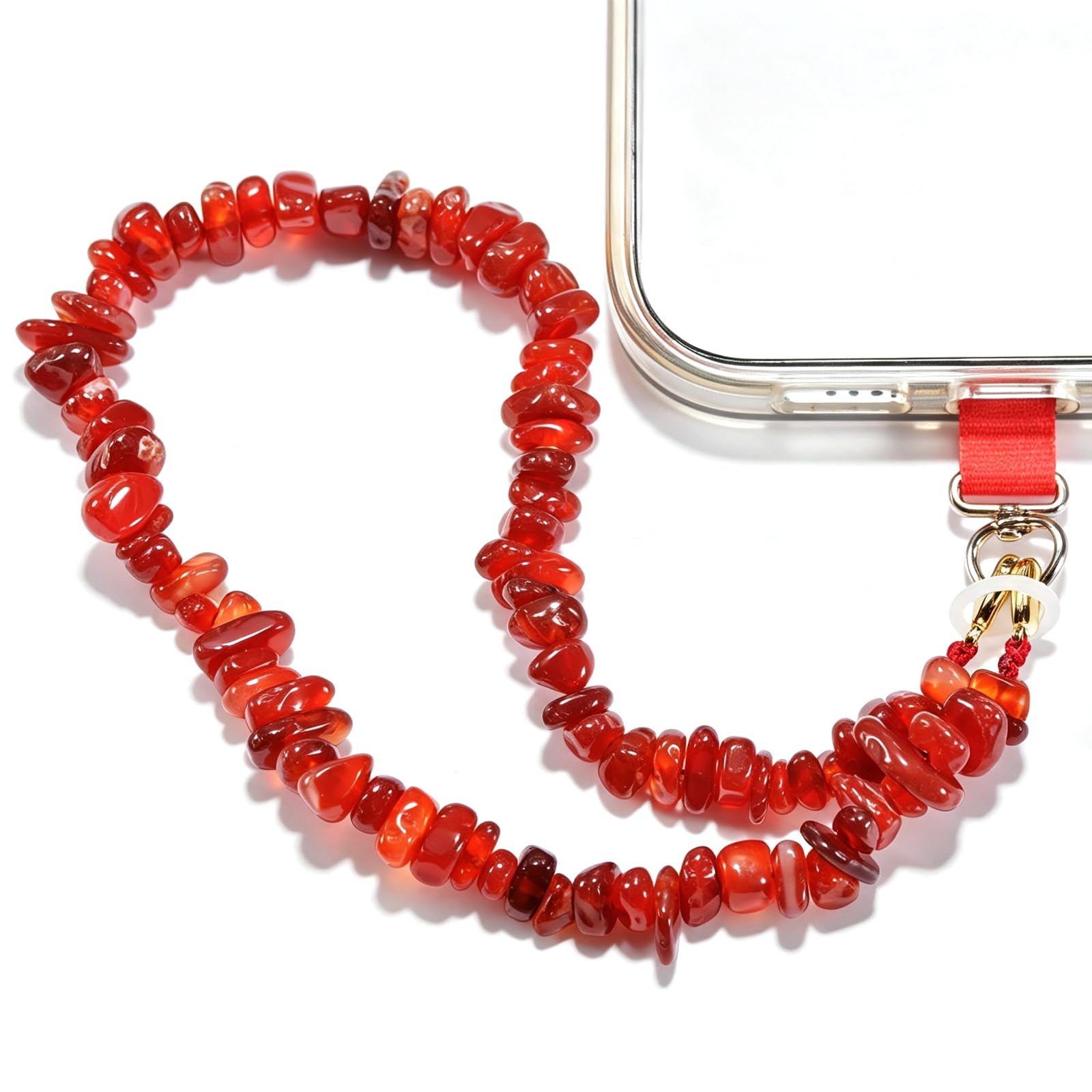 Aluckiss Stone Beaded Cellphone Wrist Strap Charm