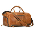 Men's Cowhide Leather Duffel Bag with Shoe Compartment