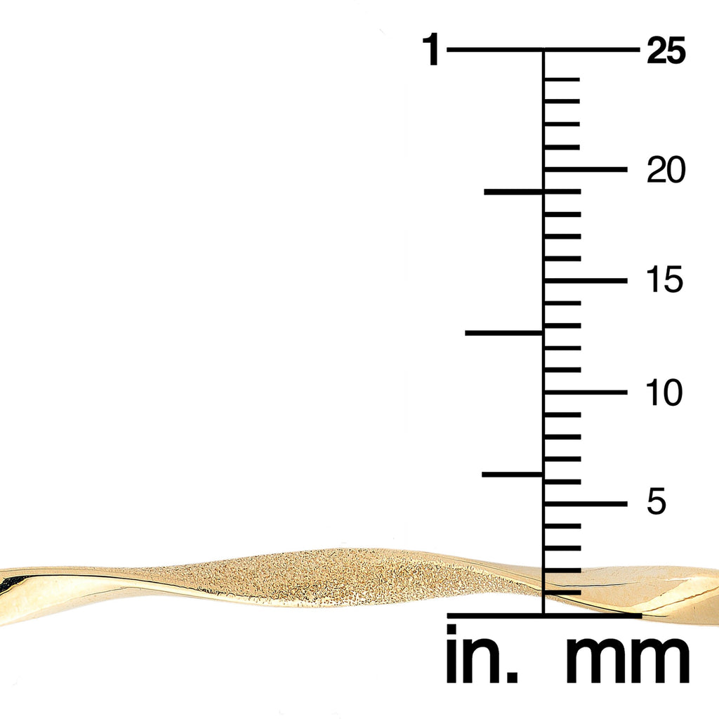 Kooljewelry 14k Gold Sandblast and Polish Twisted Bangle Bracelet