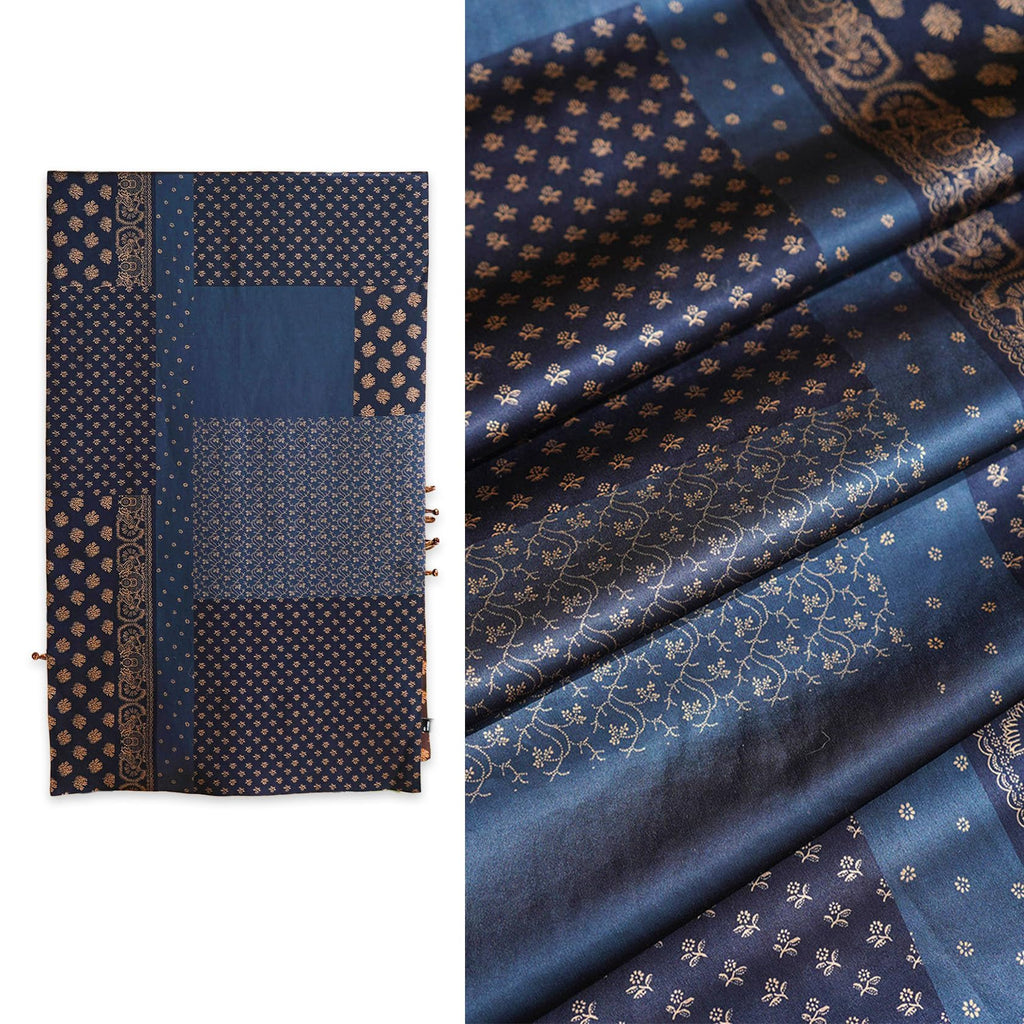 HangErFeng Double-Layered Reversible Silk Xiangyunsha Wrap Scarf