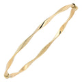 Kooljewelry 14k Gold Sandblast and Polish Twisted Bangle Bracelet